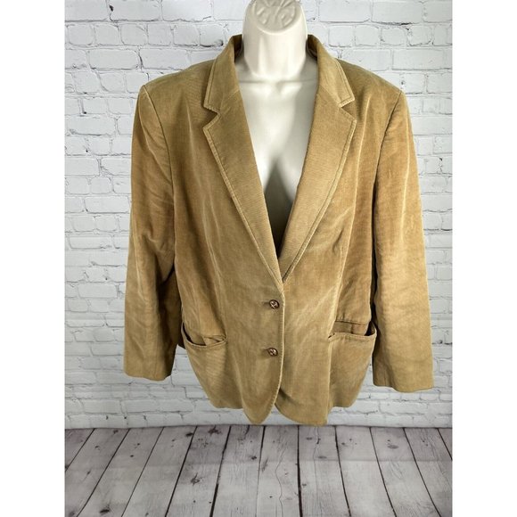 VTG De Mera Made In Japan Brown Corduroy Two Button Blazer Jacket Women’s 40/L - Picture 1 of 10